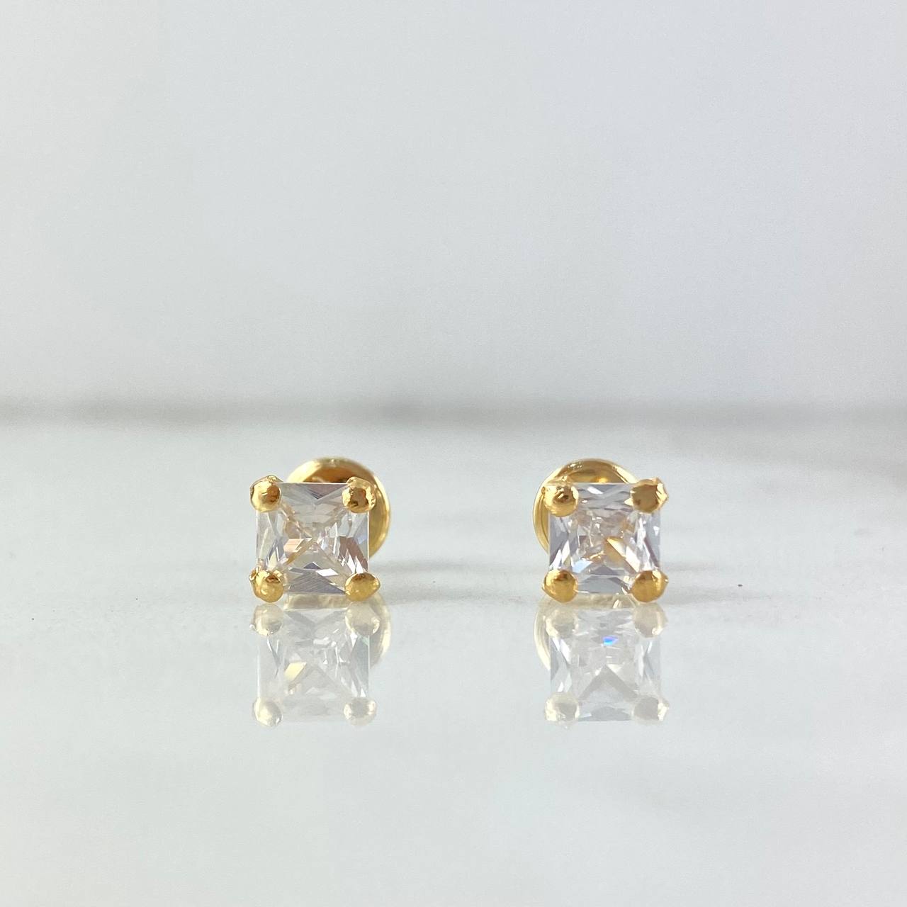 Topos Carret 0.9gr / 5mm Circon Blanco Oro Amarillo (Joya) *