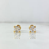 Topos Carret 0.9gr / 5mm Circon Blanco Oro Amarillo (Joya) *
