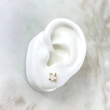 Topos Carret 0.9gr / 5mm Circon Blanco Oro Amarillo (Joya) *