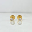 Topos Bisel 0.45gr / 3mm Circon Blanco Oro Amarillo ©