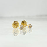 Topos Bisel 0.45gr / 3mm Circon Blanco Oro Amarillo (Joya)