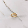 Anillo Cinturon Corona 4.6gr / T6 / Circones Blancos Oro Amarillo $