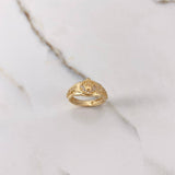 Anillo Cinturon Corona 4.6gr / T6 / Circones Blancos Oro Amarillo $