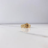 Anillo Cinturon Corona 4.6gr / T6 / Circones Blancos Oro Amarillo $