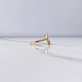 Anillo Silueta Corazon 1.95gr / T6 1/2 / Circones Blancos Oro Amarillo $