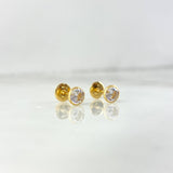 Topos Bisel 0.8gr / 5mm Circon Blanco Oro Amarillo (Joya) ©