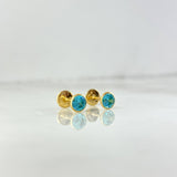 Topos Bisel 0.8gr / 5mm Circon Celeste Oro Amarillo (Joya) ©