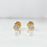 Topos Bisel 0.55gr / Circon Blanco Oro Amarillo 18K &