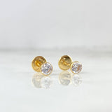 Topos Bisel 0.55gr / Circon Blanco Oro Amarillo 18K &