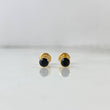 Topos Bisel 0.55gr / 4mm Circon Negro Oro Amarillo 18K ©
