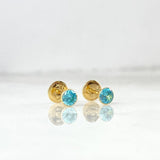 (revision)Topos Bisel 0.6gr / 4mm Circon Celeste Oro Amarillo (Joya)