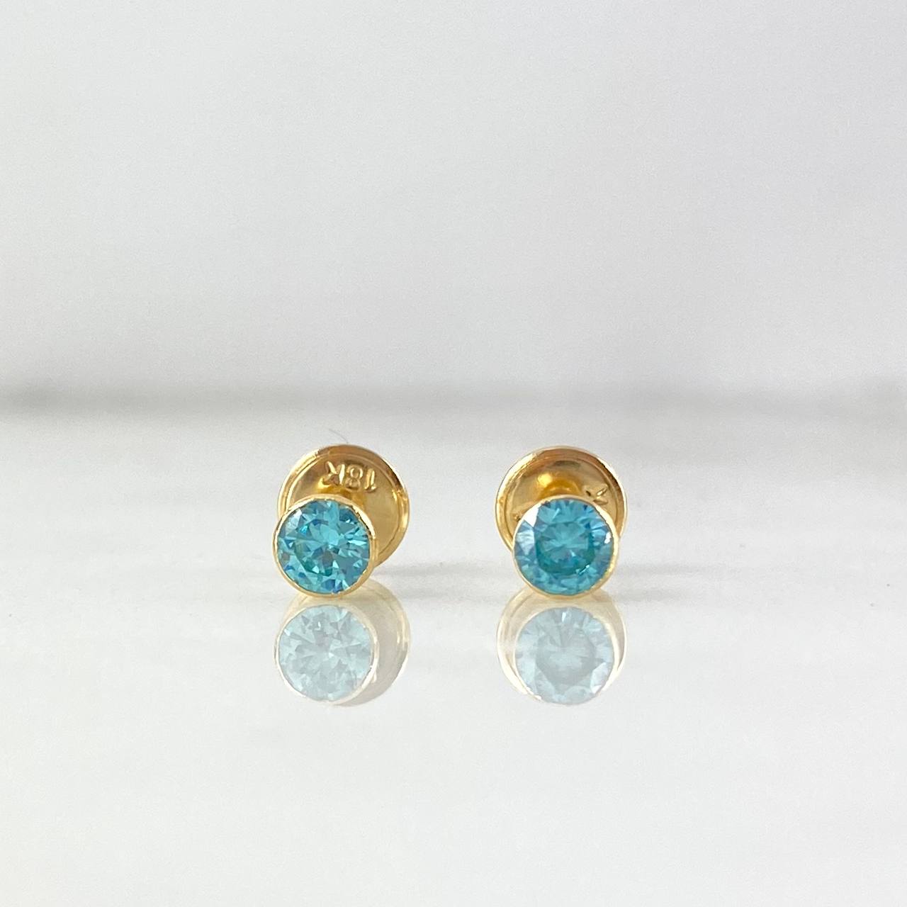 (revision)Topos Bisel 0.6gr / 4mm Circon Celeste Oro Amarillo (Joya)