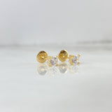 Topos Caja 1gr / 4mm Circon Blanco Oro Amarillo (Joya)