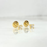 Topos Caja 0.7gr / 3mm Circon Blanco Oro Amarillo (Joya)