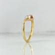 Anillo Tu y Yo 1.3gr / T8 3/4 / 5mm Bolas Lisas Tres Oros