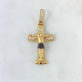 Dije Cruz Cristo 5.7gr / 4.3cm / Circones Blancos - Negros Oro Amarillo