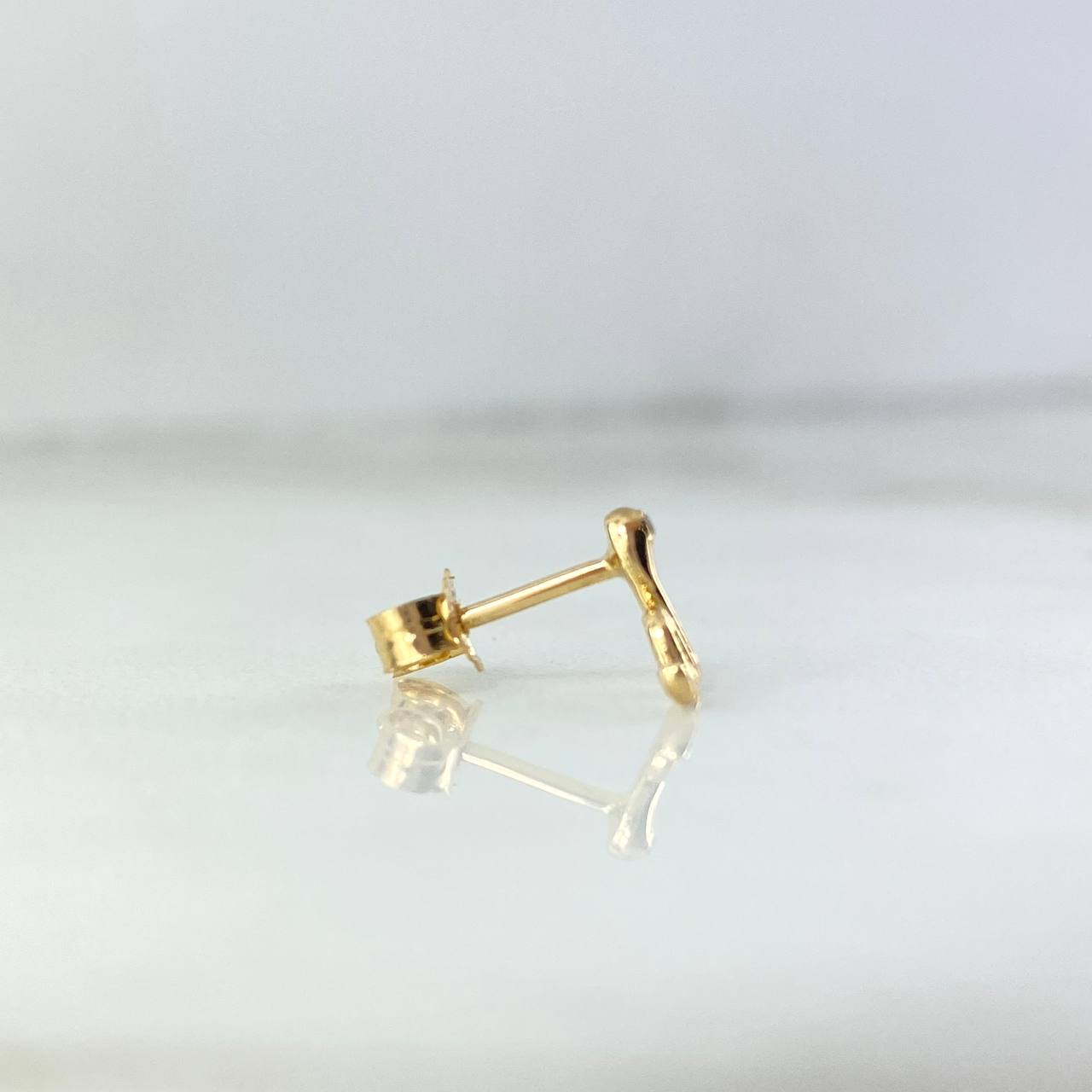 Piercing Serpiente 0.45gr / 0.7cm-1mm Circon Blanco Broche Mariposa Oro Amarillo (Joya) ©