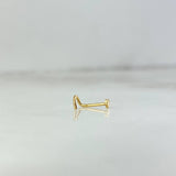Piercing Chispa Curva Corazón 0.15gr / 0.9mm Liso Oro Amarillo Nac.Esp. 18K (Joya) *