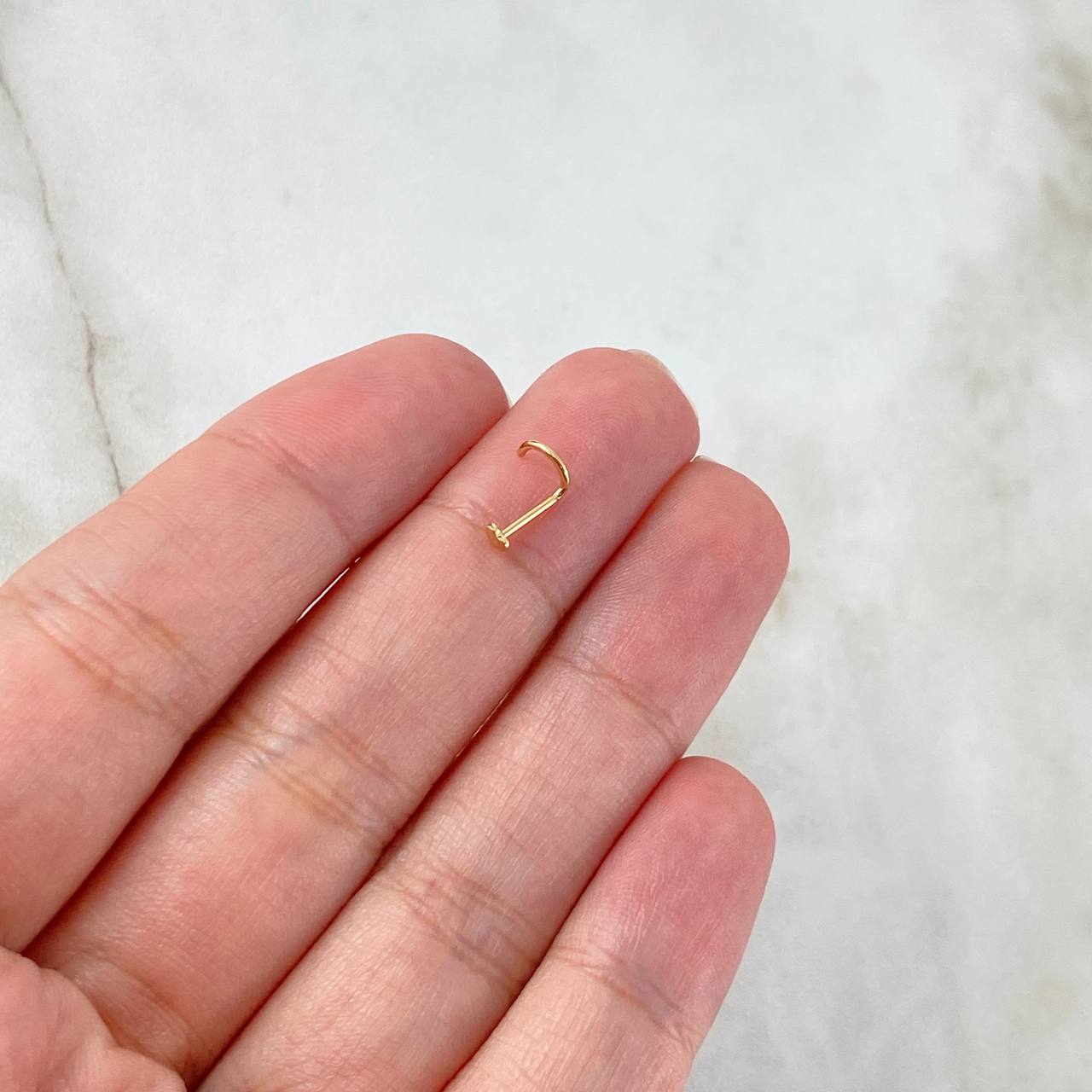 Piercing Chispa Curva Corazón 0.15gr / 0.9mm Liso Oro Amarillo Nac.Esp. 18K (Joya) *
