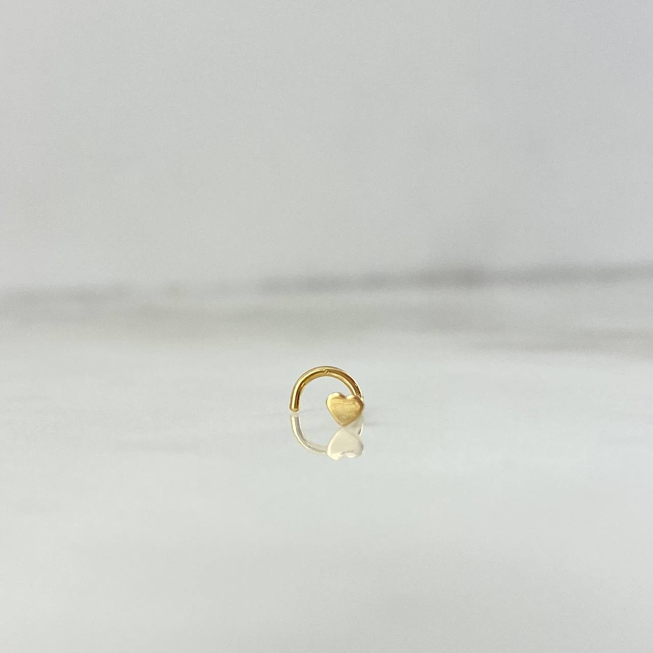 Piercing Chispa Curva Corazón 0.15gr / 0.9mm Liso Oro Amarillo Nac.Esp. 18K (Joya) *