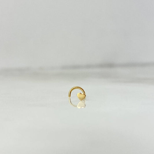 Piercing Chispa Curva Corazón 0.15gr / 9mm / Liso Oro Amarillo Nac.Esp. 18K (Joya)