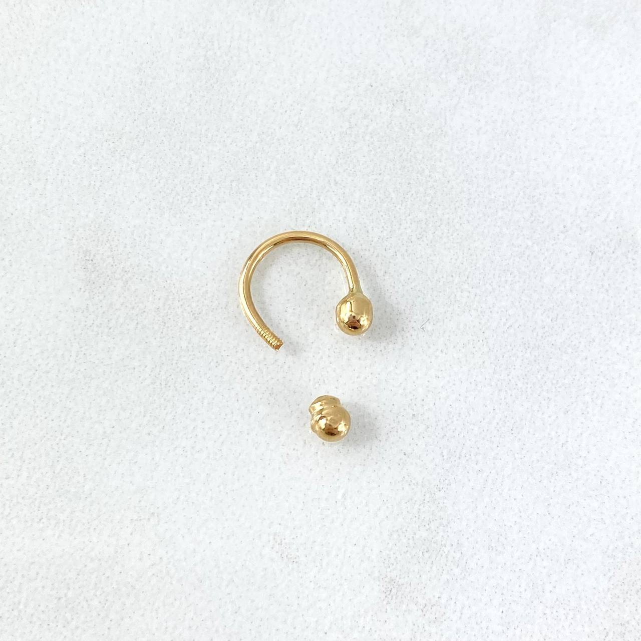 Píercing Curvo 0.4gr / 1cm / 3mm Oro Amarillo (Joya)