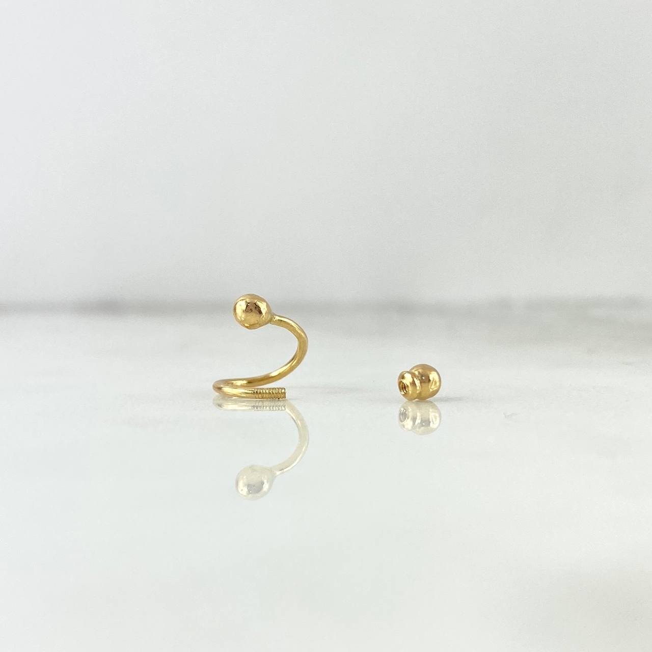 Piercing Esferas Espiral 0.45gr / 1cm / 3mm Oro Amarillo 18K (Joya) ©