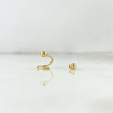 Piercing Esferas Espiral 0.45gr / 1cm / 3mm Oro Amarillo 18K *