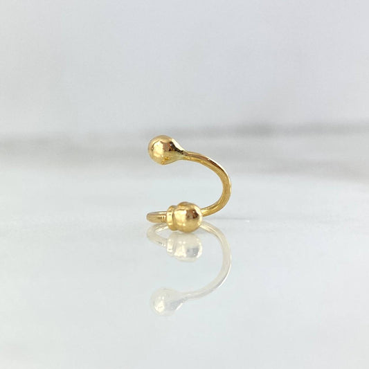 Piercing Esferas Espiral 0.45gr / 1cm / 3mm Oro Amarillo 18K *