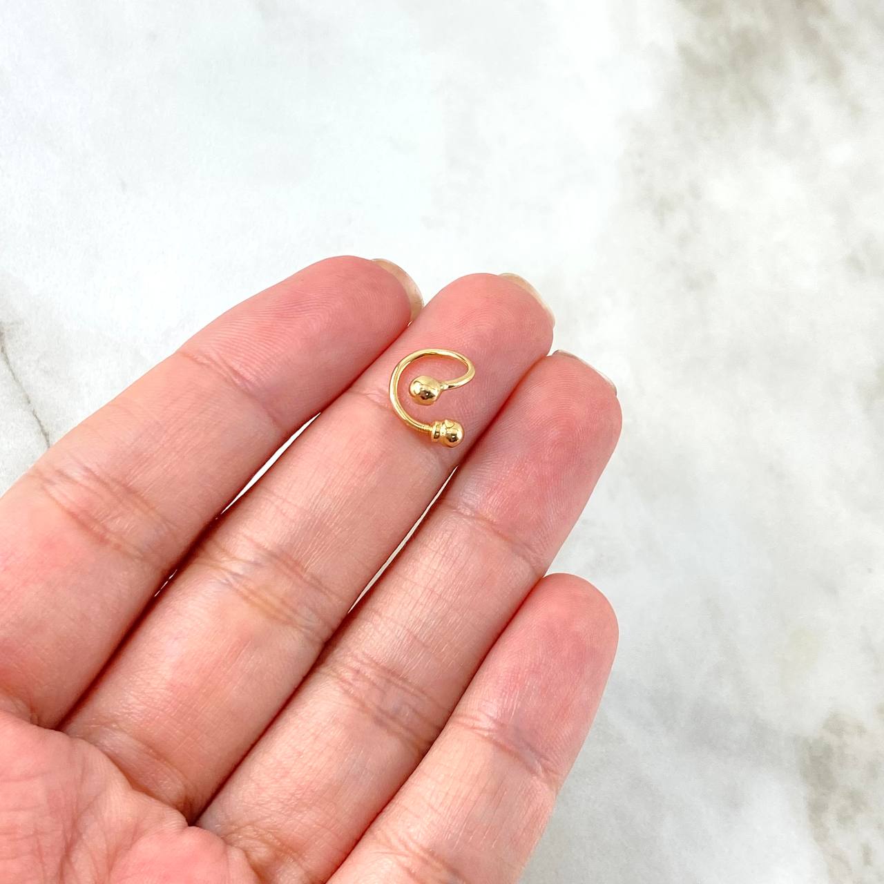 Piercing Esferas Espiral 0.45gr / 1cm / 3mm Oro Amarillo 18K *