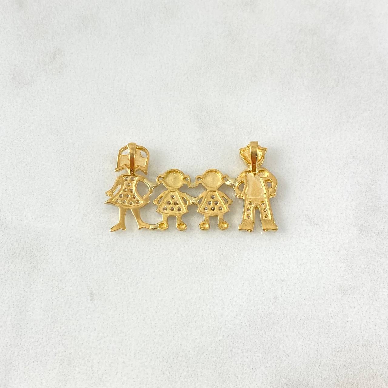 Herraje Familia 3.5gr / 3.1cm / Mamá Papá e Hijas Circones Blancos Oro Amarillo