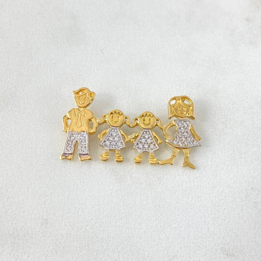 Herraje Familia 3.5gr / 3.1cm / Mamá Papá e Hijas Circones Blancos Oro Amarillo