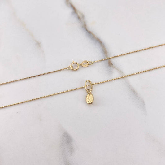 Cadena Veneciana 1.4gr 50cm + Dije Café 0.25gr 1.2cm / Oro Amarillo (Oferta) $