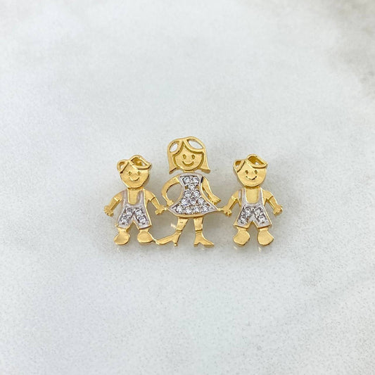 Herraje Familia 3.05gr / 2.5cm / Mamá e Hijos Circones Blancos Oro Amarillo