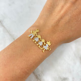 Herraje Familia 3.25gr / 3.6cm / Mamá Papá e Hijas Circones Blancos Oro Amarillo