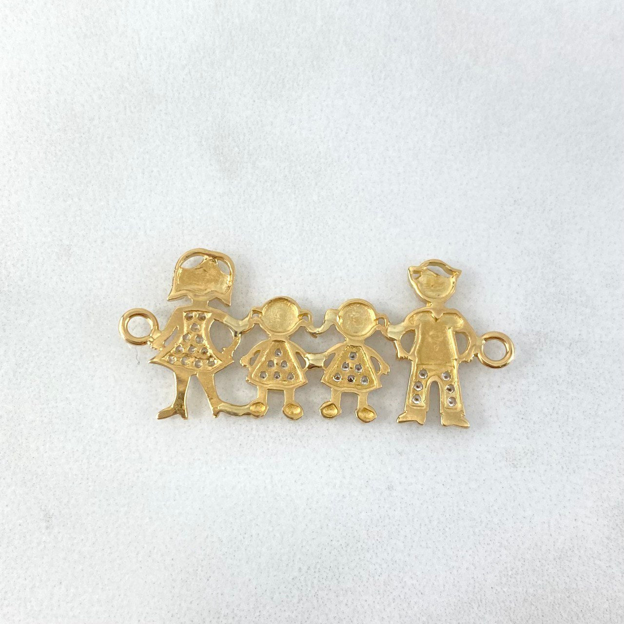 Herraje Familia 3.25gr / 3.6cm / Mamá Papá e Hijas Circones Blancos Oro Amarillo