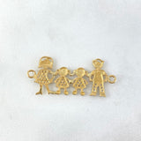 Herraje Familia 3.25gr / 3.6cm / Mamá Papá e Hijas Circones Blancos Oro Amarillo