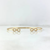 Pulso Aro Infinito 4.35gr / 18cm / Circones Blancos Oro Amarillo *