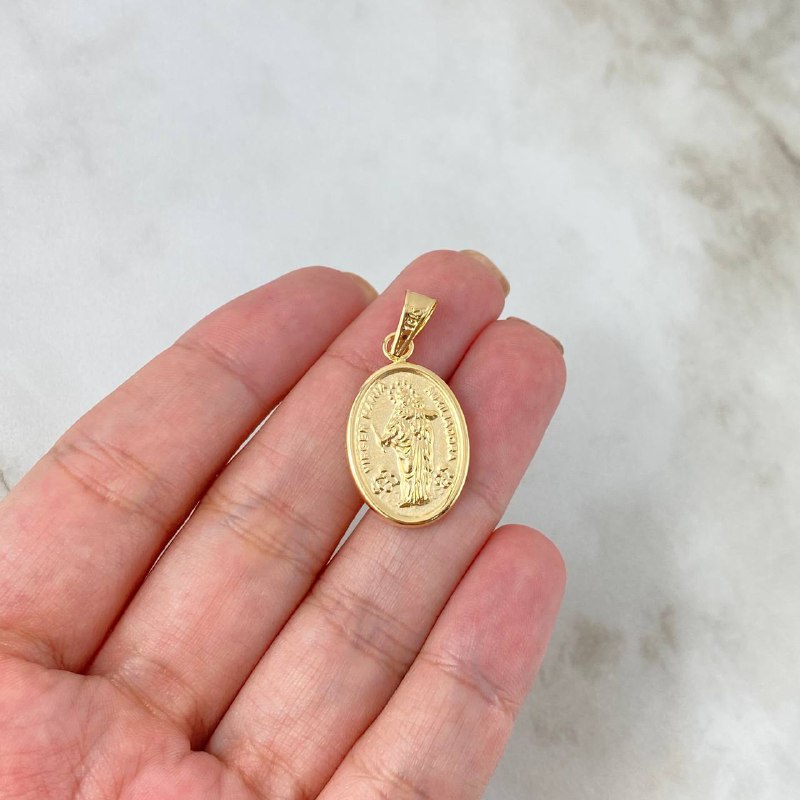 Dije Virgen Maria Auxiliadora 1.6gr / 3cm / Troquelado Oro Amarillo ©