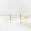 Pulso Aro Cruz 4.6gr / 18cm / Circones Blancos Oro Amarillo *