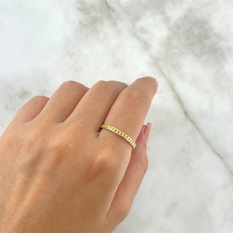 Anillo Cubano 1.9gr / T8 1/2 / Oro Amarillo