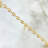 Tobillera GC Calabrote 5.6gr / 25.5cm / 4.5mm "Carita Feliz - Oso TS - Cruz Cristo - Sol - Corazon" Oro Amarillo