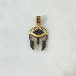 Dije Casco de Gladiador 3.1gr / 3cm / Circones Negros Oro Amarillo ©