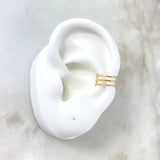 Piercing Earcuff Simulador 0.75gr / 1cm / Tres Chispas Oro Amarillo (Joya) *