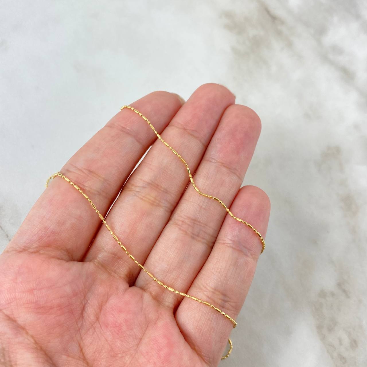 Cadena Morse 1.35gr / 40cm / 1mm Oro Amarillo +3 *