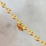 Tobillera GC Calabrote 5.3gr / 25.5cm / 4.5mm "Corona-Mariposa-Hongo-Corazon Flechado-Virgen Milagrosa" Oro Amarillo *