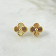 Topos Trebol VCyA 2.85gr / 1cm / Diamantados Broche Mariposa Oro Amarillo +4 *