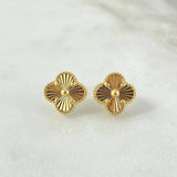 Topos Trebol VCyA 2.85gr / 1cm / Diamantados Broche Mariposa Oro Amarillo +4 *