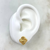 Topos Trebol VCyA 2.85gr / 1cm / Diamantados Broche Mariposa Oro Amarillo +4 *