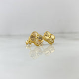 Topos Trebol VCyA 2.85gr / 1cm / Diamantados Broche Mariposa Oro Amarillo +4 *